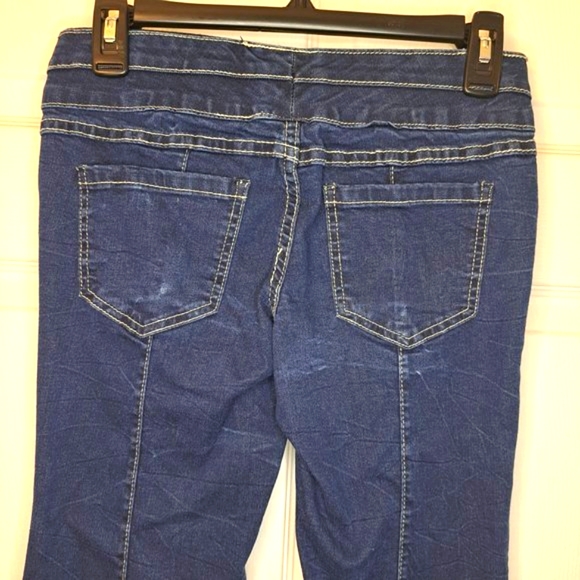 Amethyst Low-Rise Pull-On Front Seam Dark Wash Jeans Stretchy Size 3 - Picture 5 of 8